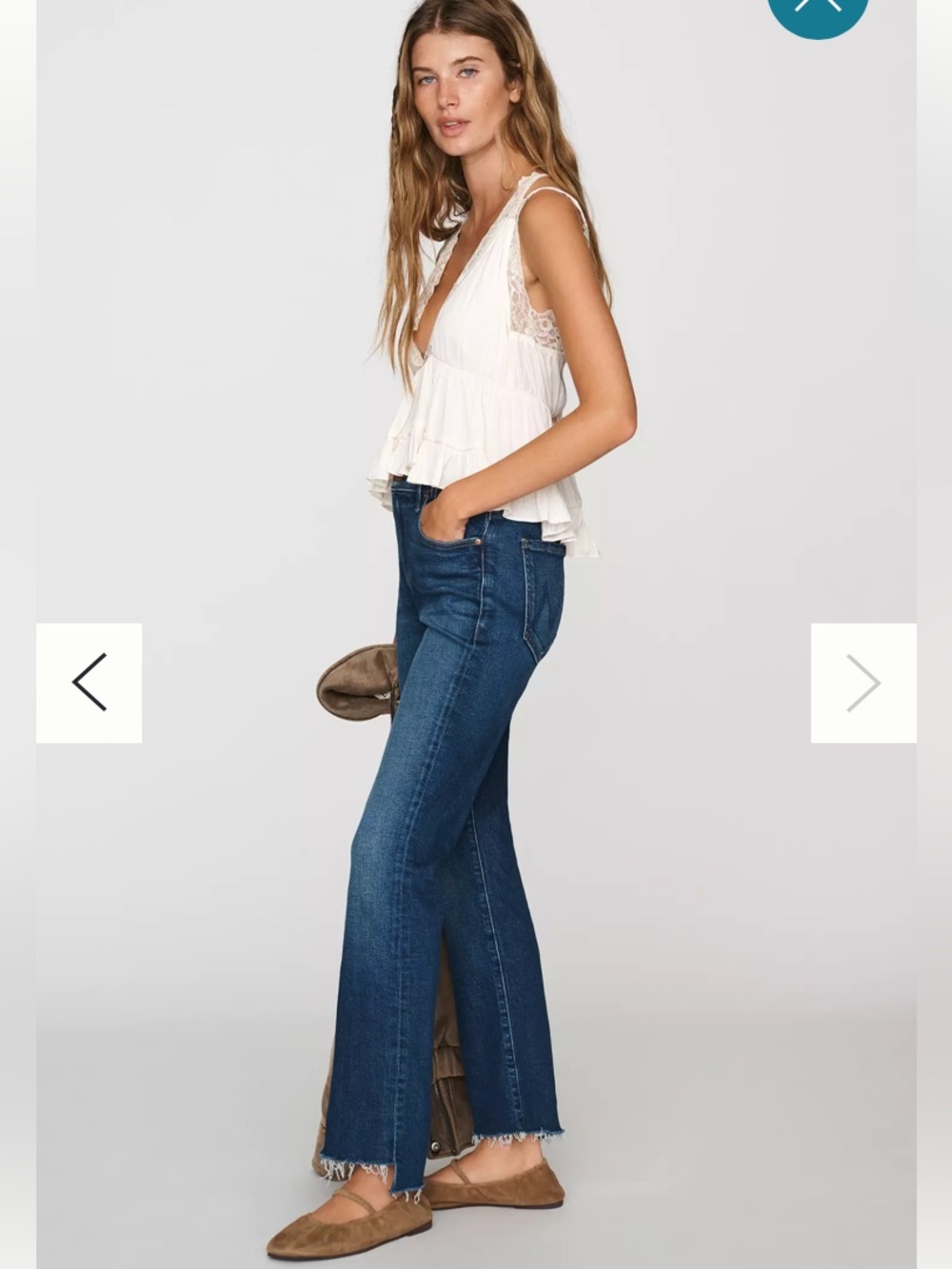 Mother Jeans Superior Insider Crop Step Fray in I Confess Size 26 Denim Bootcut